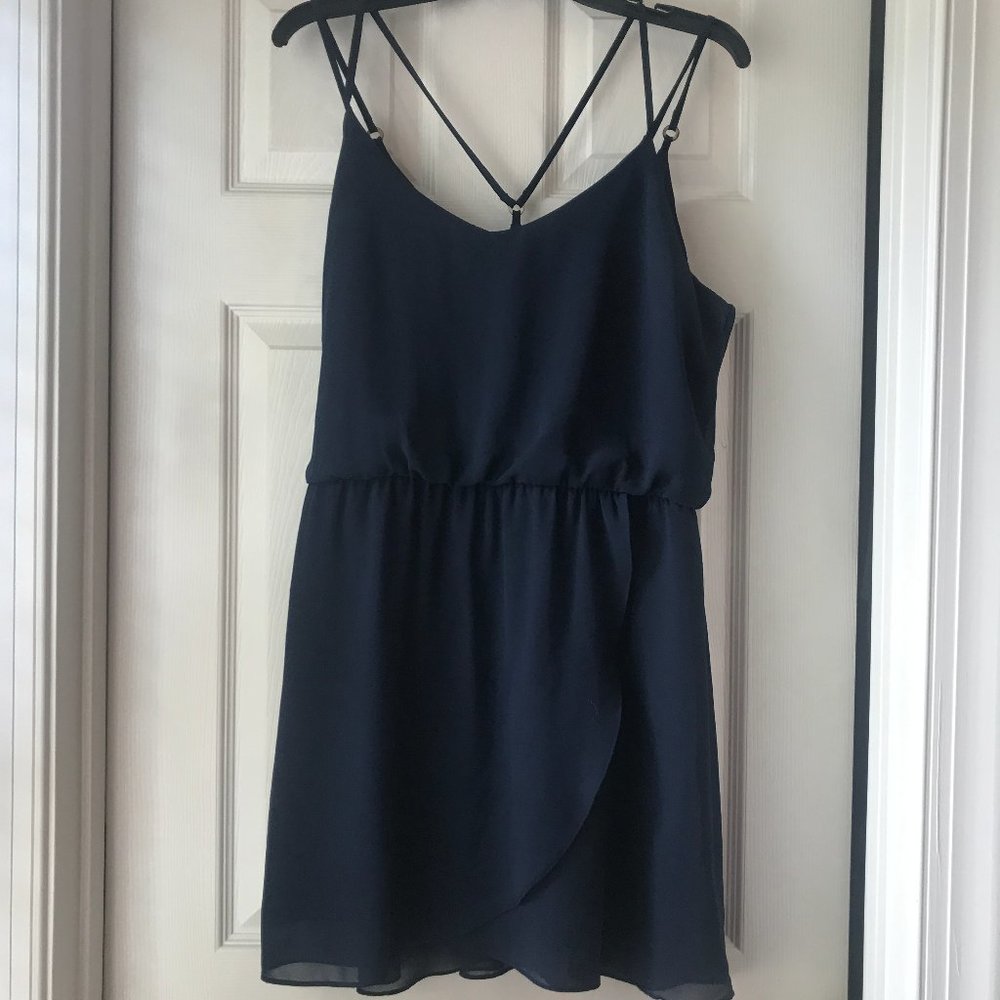 Navy Dress with Tulip Skirt